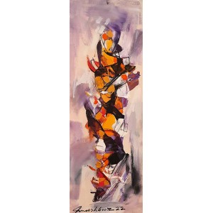 Mashkoor Raza, 12 x 36 Inch, Oil on Canvas, Abstract Painting, AC-MR-548